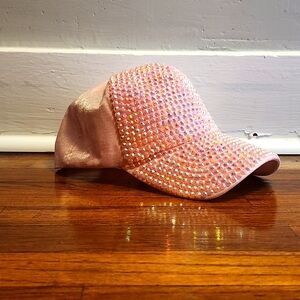 ⭐️Baby Pink Rhinestone Studded Snapback Hat